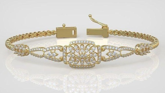 esclusivo braccialetto modello 3d stampabile 0059 6 gioielleria gioiello pendente ciondoli squillare orecchino orecchini collana nozze diamante oro platino argento Catene braccialetti 3d print model - Mito3D