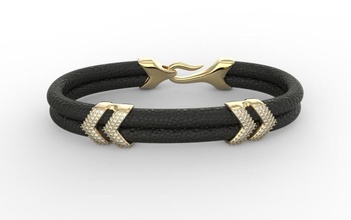 exclusif bracelet luxe bijoux accessoire moderne mode cuir imprimable bijou diamants gemme or argent polonais original bracelets 3d print model - Mito3D