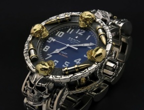exklusiv skelette gefängnis timer luxus sehen schädel gold silber armbanduhr stilvoll sketion grusel schmuck schrauben gesicht pfeile diamant uhrwerk druckbar 3d print model - Mito3D