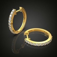 exklusiv Ohrringe Modell 3d druckbar 0020 Platin Schmuck Gold Silber Sterling Juwel Diamant Engagement Mode Schönheit 3d print model - Mito3D