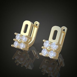 exklusiv Ohrringe Modell 3d druckbar 0023 8 Platin Schmuck Gold Silber Juwel Diamant Anhänger Luxus Ringe Ring Ohrring Armband Halskette Hochzeit Ketten Armreifen 3d print model - Mito3D
