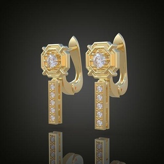 exklusiv Ohrringe Modell 3d druckbar 0032 Platin Schmuck Gold Silber Juwel Diamant Anhänger Luxus Ringe Ring Ohrring Armband Halskette Hochzeit Ketten Armreifen 3d print model - Mito3D