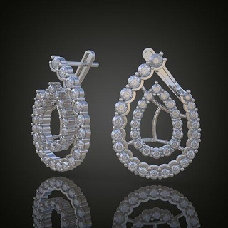 exclusive earrings model 3d printable 0047-10 platinum jewelry gold silver jewellery jewel diamond jewelery pendant pendants luxury rings ring earring bracelet necklace wedding chains bangles 3d print model - Mito3D