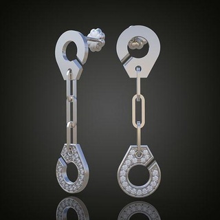 esclusivo orecchini modello 3d stampabile 0048 7 platino gioielleria oro argento gioiello diamante pendente lusso anelli squillare orecchino braccialetto collana nozze ciondoli Catene braccialetti 3d print model - Mito3D