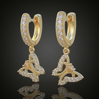 exklusiv Ohrringe Modell 3d druckbar 0062 Platin Schmuck Gold Silber Juwel Diamant Anhänger Luxus Ringe Ring Ohrring Armband Halskette Hochzeit Ketten Armreifen 3d print model - Mito3D
