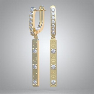 exklusiv Ohrringe Modell 3d druckbar 0064 Platin Schmuck Gold Silber Juwel Diamant Anhänger Luxus Ringe Ring Ohrring Armband Halskette Hochzeit Ketten Armreifen 3d print model - Mito3D