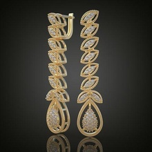exclusif boucles d'oreilles modèle 3d imprimable 0097 mode beauté platine bijoux or argent sterling engagem peau bijou diamant engagement 3d print model - Mito3D