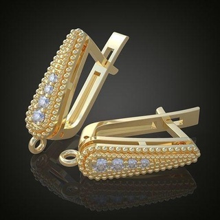 özel küpe model 3d yazdırılabilir 0116 8 platin takı altın gümüş mücevher elmas düğün kolye lüks yüzükler yüzük bilezik zincirler bilezikler 3d print model - Mito3D