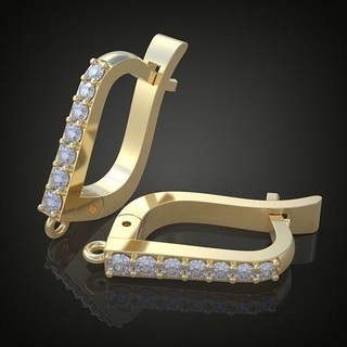 exklusiv Ohrringe Modell 3d druckbar 0118 10 Platin Schmuck Gold Silber Juwel Diamant Hochzeit Anhänger Luxus Ringe Ring Ohrring Armband Halskette Ketten Armreifen 3d print model - Mito3D