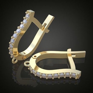 exklusiv Ohrringe Modell 3d druckbar 0121 6 Platin Schmuck Gold Silber Juwel Diamant Hochzeit Anhänger Luxus Ringe Ring Ohrring Armband Halskette Ketten Armreifen 3d print model - Mito3D