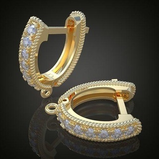exclusive earrings model 3d printable 0139-6 platinum jewelry gold silver jewellery jewel diamond pendant pendants luxury rings ring earring bracelet necklace wedding jewelery chains bangles 3d print model - Mito3D