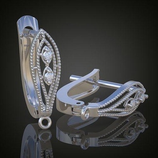 exclusivo pendientes modelo 3d imprimible 0148 12ol arete platino joyería joya oro plata diamante colgante pendiente colgantes lujo anillos anillo pulsera collar Boda cadenas brazaletes 3d print model - Mito3D