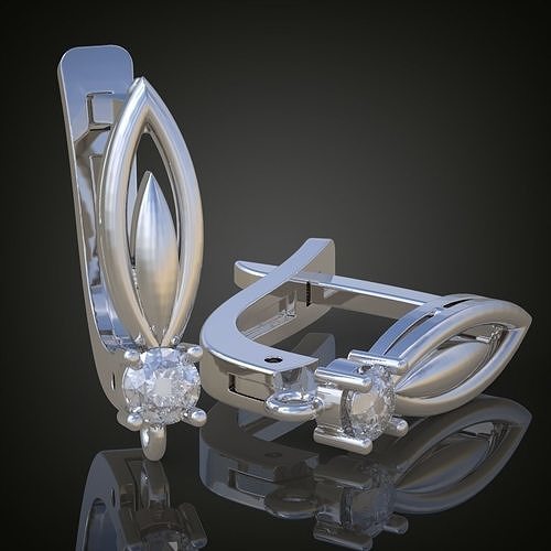 exklusiv Ohrringe Modell 3d druckbar 0153 Ohrring Mode Schönheit Platin Schmuck Gold Silber Sterling engagem Juwel Diamant Engagement 3D print model - Mito3D