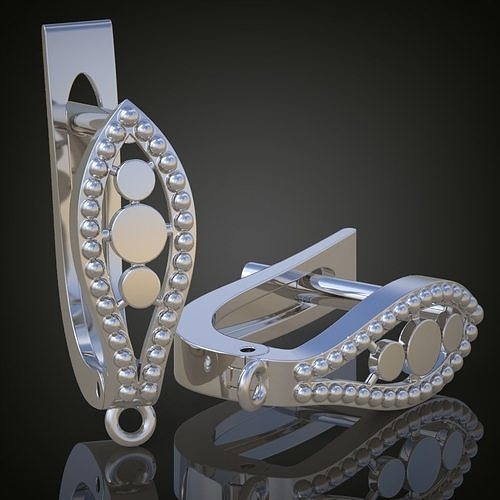 exclusive earrings model 3d printable 0155-10 earring platinum jewelry gold silver jewellery jewel diamond jewelery pendant pendants ring bracelet necklace wedding chains bangles 3D print model - Mito3D
