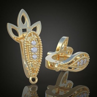 esclusivo orecchini modello 3d stampabile 0158 10 orecchino platino gioielleria oro argento gioiello diamante pendente ciondoli lusso anelli squillare braccialetto collana nozze Catene braccialetti 3d print model - Mito3D