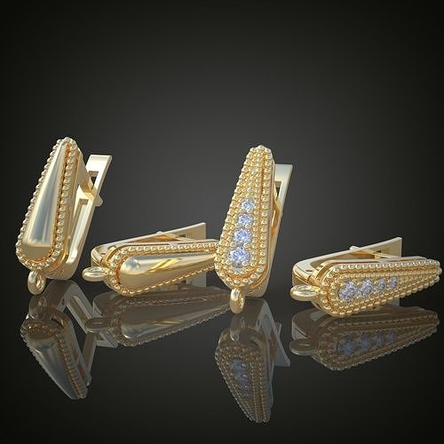exklusiv Ohrringe Modell 3d druckbar 0161 11 Ohrring Platin Schmuck Gold Silber Juwel Diamant Anhänger Luxus Ringe Ring Armband Halskette Hochzeit Ketten Armreifen 3D print model - Mito3D