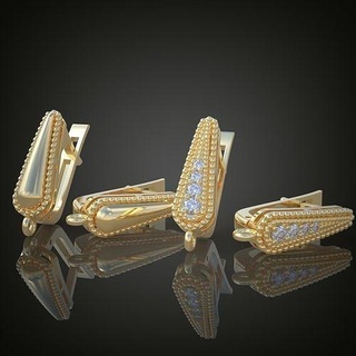 esclusivo orecchini modello 3d stampabile 0161 11 orecchino platino gioielleria oro argento gioiello diamante pendente ciondoli lusso anelli squillare braccialetto collana nozze Catene braccialetti 3d print model - Mito3D