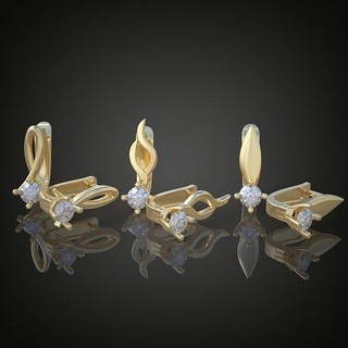 exclusivo pendientes modelo 3d imprimible 0162 12ol arete platino joyería joya oro plata diamante colgante pendiente colgantes lujo anillos anillo pulsera collar Boda cadenas brazaletes 3d print model - Mito3D