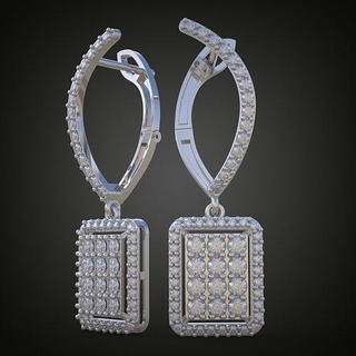 exclusivo pendientes modelo 3d imprimible 0163 arete platino joyería joya oro plata diamante colgante pendiente colgantes lujo anillos anillo pulsera collar Boda cadenas brazaletes 3d print model - Mito3D
