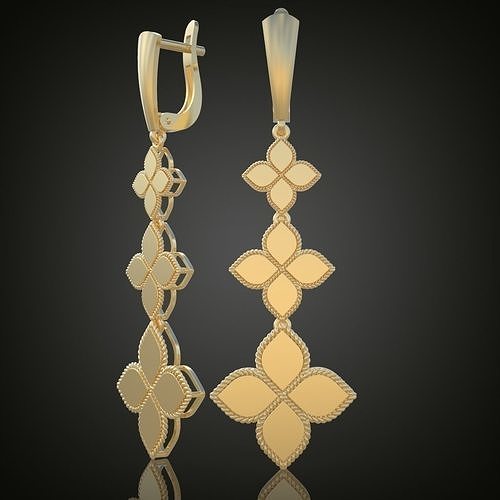 özel küpe model 3d yazdırılabilir 0169 platin takı altın gümüş mücevher elmas kolye lüks yüzükler yüzük bilezik düğün zincirler bilezikler 3D print model - Mito3D