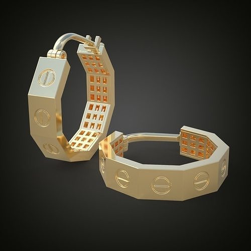 exklusiv Ohrringe Modell 3d druckbar 0170 Ohrring Mode Schönheit Platin Schmuck Gold Silber Sterling engagem Juwel Diamant Engagement 3D print model - Mito3D
