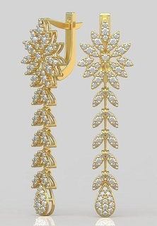 exklusiv Ohrringe Modell 3d druckbar 0173 14 Schmuck Juwel Anhänger Luxus Ringe Ring Ohrring Armband Halskette Hochzeit Diamant Gold Platin Silber Ketten Armreifen 3d print model - Mito3D