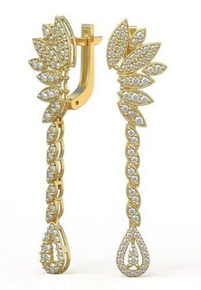 exklusiv Ohrringe Modell 3d druckbar 0183 15 Schmuck Juwel Anhänger Luxus Ringe Ring Ohrring Armband Halskette Hochzeit Diamant Gold Platin Silber Ketten Armreifen 3d print model - Mito3D
