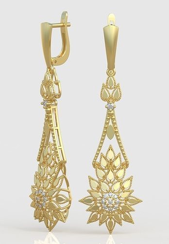 exclusive earrings model 3d printable 0196-12- jewellery jewelry jewel jewelery pendant pendants luxury rings ring earring bracelet necklace wedding diamond gold platinum silver chains bangles 3D print model - Mito3D