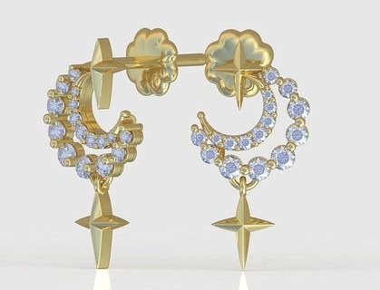 esclusivo orecchini modello 3d stampabile 0222 12 gioielleria gioiello pendente ciondoli lusso anelli squillare orecchino braccialetto collana nozze diamante oro platino argento Catene braccialetti 3d print model - Mito3D