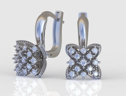 exclusivo pendientes modelo 3d imprimible 0223 11 joyería joya colgante pendiente colgantes lujo anillos anillo arete pulsera collar Boda diamante oro platino plata cadenas brazaletes 3d print model - Mito3D