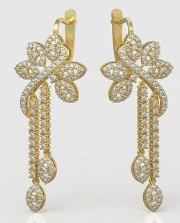 esclusivo orecchini modello 3d stampabile 0225 8 gioielleria gioiello pendente ciondoli lusso anelli squillare orecchino braccialetto collana nozze diamante oro platino argento Catene braccialetti 3d print model - Mito3D