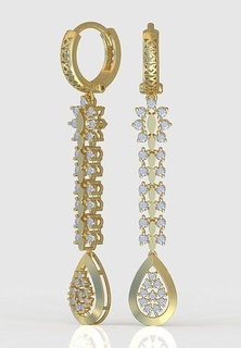 esclusivo orecchini modello 3d stampabile 0232 7 gioielleria gioiello pendente ciondoli lusso anelli squillare orecchino braccialetto collana nozze diamante oro platino argento Catene braccialetti 3d print model - Mito3D