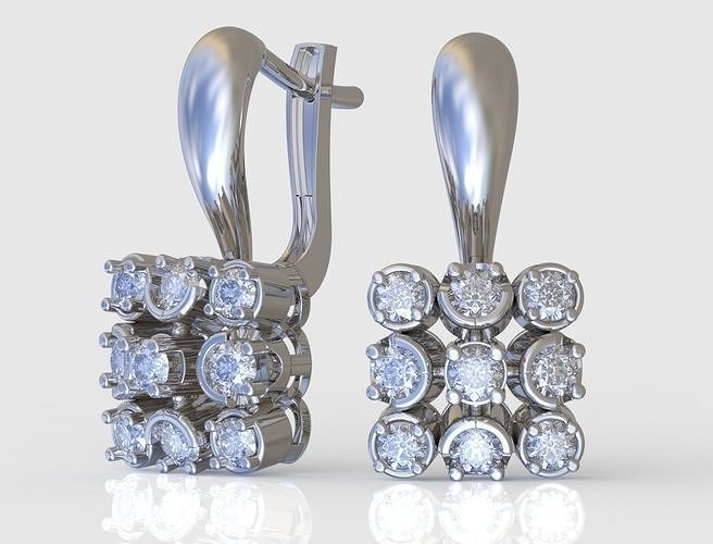 exclusivo pendientes modelo 3d imprimible 0233 8 joyería joya colgante pendiente colgantes lujo anillos anillo arete pulsera collar Boda diamante oro platino plata cadenas brazaletes 3D print model - Mito3D