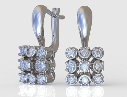 özel küpe model 3d yazdırılabilir 0233 8 mücevher takı kolye lüks yüzükler yüzük bilezik düğün elmas altın platin gümüş zincirler bilezikler 3d print model - Mito3D