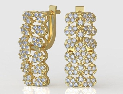 esclusivo orecchini modello 3d stampabile 0235 gioielleria gioiello pendente ciondoli lusso anelli squillare orecchino braccialetto collana nozze diamante oro platino argento Catene braccialetti 3d print model - Mito3D