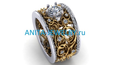 exclusivo calado anillo la joyería flores plata flora de coníferas oro 3d modelos el diamante impresora esmalte compromiso boda zafiro los anillos descargar modelo archivo 3d print model - Mito3D
