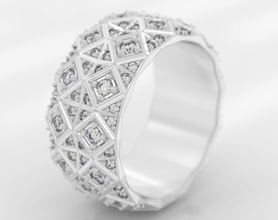 esclusivo anello di cristallo superficie 391 gioielli 3dprinted il design moda oro d'oro gioiello stampa printabl stampabile la prototipazione anelli argento 3d print model - Mito3D