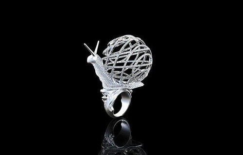 exclusivo caracol anillo piedras 332 lujo Extravagante Clásico flora botánico naturaleza flor diamante joyería joya creativo anillos 3d print model - Mito3D