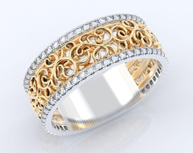 esclusiva elegante anello di nozze 379 gioielli 3dprinted il design moda oro d'oro gioiello stampa printabl stampabile la prototipazione anelli argento esclusivo matrimonio 3d print model - Mito3D