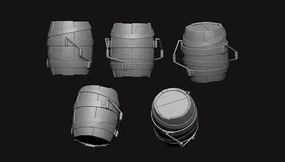 explosive barrel hunt showdown keg cask trap barrell art sculptures 3d print model - Mito3D