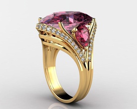 exquisito piedra preciosa anillos anillo boda compromiso joyería oro joya zafiro amatista esmeralda granate topacio rubí diamantes plata lujo 3d print model - Mito3D