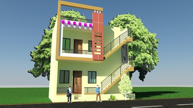 dış ev tasarım in hindistan mimari bahçe mekan 3d print model - Mito3D