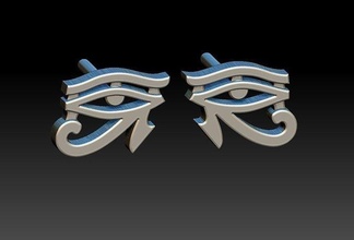 ojo of horus arete antiguo egipto egipcio ra símbolo mitología amuleto talismán ornamento cuerda cable faraon horuseye wadjet udjat olho joyería joya pendientes 3d print model - Mito3D