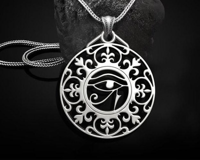 eye horus pendant e110 jewelry gold silver printable jewel engagement design wedding egypt pharaonic 3dsmax necklaces art 3dprinting egyptian pharaon ancient pendants 3d print model - Mito3D