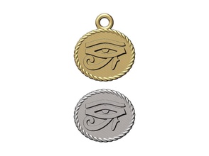 occhio of horus corda ornamento fascino simbolo egiziano egitto stampabile oro argento sterlina pendente gioielleria braccialetto filo faraon horuseye 3d print model - Mito3D