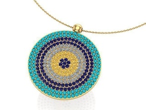 eye pendant gold diamond jewelry pendants 3d print model - Mito3D