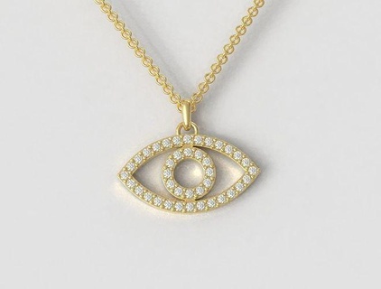 ojo colgante pendiente oro joyería joya anillos paulorani moda Moda clásico moderno plata colgantes collar griego símbolo diamante adolescente 3d print model - Mito3D