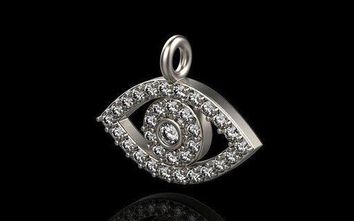 œil pendentif modèle 360 bague bracelet boucle d'oreille or Rose argent imprimable bling bijoux luxe gemme brillant diamant mode sterling beauté engagement pendentifs 3d print model - Mito3D