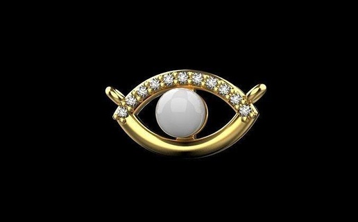 Auge Anhänger Perle Ring Armband Ohrring Gold Rose Silber druckbar bling Schmuck Luxus Juwel brillant Diamant Mode Sterling Schönheit Engagement 3d print model - Mito3D
