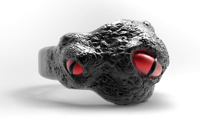 eye ring jewelry dragon animal fantasy rings 3D print model - Mito3D